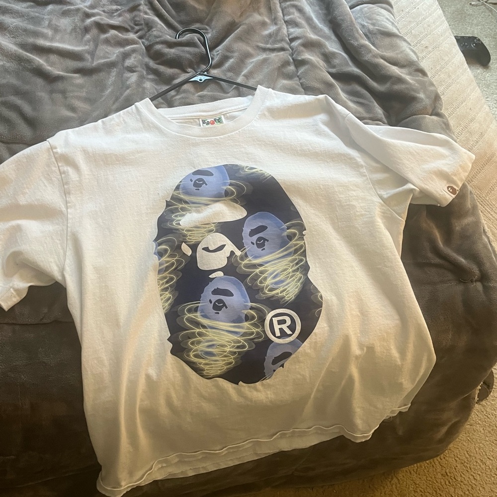 White & Blue Bape Shirt